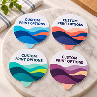 Étiquette autocollante personnalisée pour couvercle de gobelet avec graphiques découpés pour les ouvertures de gobelets et de couvercles