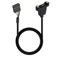Câble adaptateur USB 2.0 Type-C femelle à 9 broches pour carte mère, à monter sur panneau avec trous de fixation pour boîtier PC