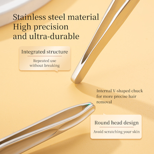 Staleks Profissional Aço Inoxidável Pinças Cabeça Redonda Cabelo Arrancar e Clipe Barba para Beleza e Cuidados Pessoais - Product Image 4