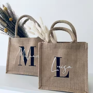 Bolso de mano de yute, asas de algodón beige, material de cáñamo de lino, bolso de fin de semana de playa reutilizable, bolsa de viaje para compras de comestibles para uso diario - Product Image 4