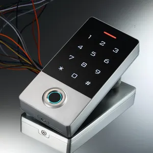 สัมผัสปุ่มกดควบคุมการเข้าถึงลายนิ้วมือ EM บัตร RFID ประตูควบคุมการเข้าร่วมระบบการควบคุมการเข้าถึง