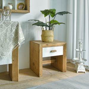New Arrivals ART NEST French Accent Farmhouse Furniture Rustic Solid Wood Handmade Bedside Nightstand Small <b>Drawer</b> for <b>Bedroom</b> - Product Image 1