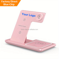 Lampe de table pliante Led Touch avec logo pliable 15W rapide double 3 en 1 bon marché montre chargeur de montre sans fil aimant de charge