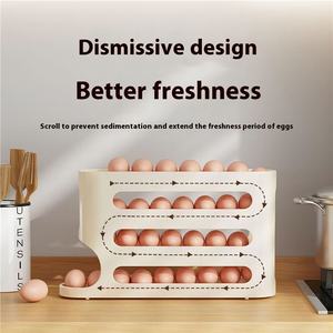 Caja de Almacenamiento de Huevos Automática de Gran Capacidad, con Deslizador y 4 Escalones, Moderna y Simple, para la Puerta Lateral del Refrigerador, Segura para Alimentos, de PP - Product Image 3