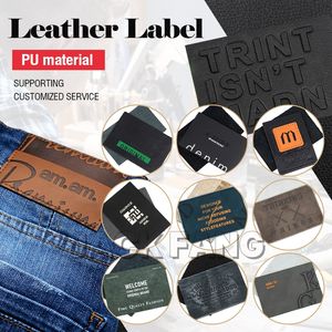 Özel marka kot giyim giysi etiketi Pu etiket yama etiketi kot giysi <span class=keywords><strong>i</strong></span>çin kabartmalı özel Metal deri etiketler - Product Image 5