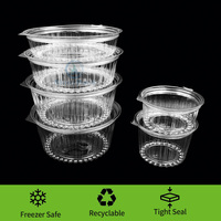 Bol à salade jetable transparent en PET à prix d'usine, conteneur alimentaire à clapet avec couvercle articulé pour plats à emporter