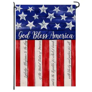 God Bless America 7 월 4 일 홈 장식 정원 깃발, 하우스 야드 미국 별 줄무늬 외부 장식