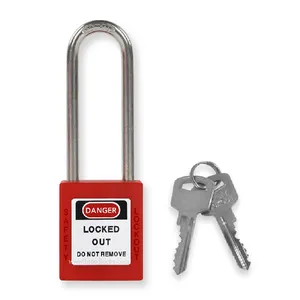 Lucchetto di blocco del grillo in acciaio inossidabile da 76MM con cilindro in ottone e corpo in Nylon con chiave uguale o diverso G21DS Lockout Tagout