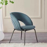 Chaise de Salle à Manger Latérale Rembourrée en Velours avec Piétement Métallique Haosi, Mobilier pour Salle à Manger et Salon