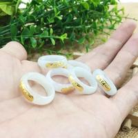 Fabricant Myanmar Bague Jade Incrustée Or 24K Pixiu Or 999 Motif Texte Bague Bague Artisanat En Gros