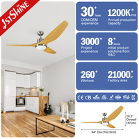 Ventilateur de plafond 1stshine avec lumière LED, pales en ABS, ultra silencieux, fonction minuterie, installation facile, faible consommation d'énergie