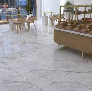 Foshan Anti-Rutsch-glasierte Keramik-Wand bodenfliesen 600x600mm Porzellan aus weißem Marmor Modernes Design für Mall-Anwendungen Erschwing lich - Product Image 3