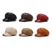 Casquette octogonale de style coréen pour femme, style britannique rétro, décontractée, imprimée en sérigraphie, chapeau à la mode pour l'automne/hiver