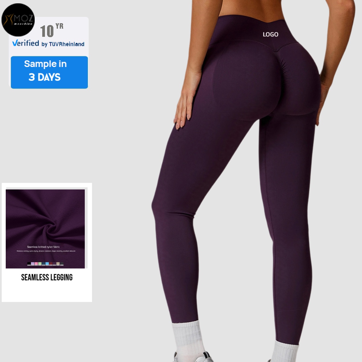 High Waisted Yoga Pants Butt Lifting Seamless Solid Eco-Friendly Tummy Control Running Fitness Slim Fit Athletic Leggings