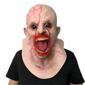 Latex Festival Easter Men Devil Creepy Face Adults Horror Zombie Props Party Halloween Realistic Monster Scary Costumes Mask