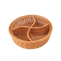 Corbeille de rangement pour fruits en plastique tressé souple, compartimentée et amovible, au design minimaliste, pour table basse de salon et collations