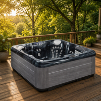 Bain à remous carré VIRLUX 2m en acrylique, spa 55 jets, massage à air et à remous, baignoire autoportante chauffée pour villa extérieure