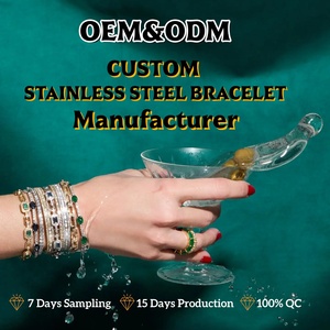 Браслет из нержавеющей стали с PVD-покрытием под 18-каратное золото, оптовая продажа, с циркониевой цепочкой и дизайном в виде цветов, покрытый розовым золотом - Product Image 1