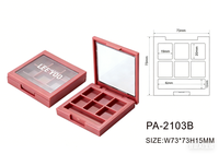 Palette de fard à paupières carrée vide avec fenêtre et brosse étui à blush en plastique étui à poudre compact personnalisé emballage de cosmétiques