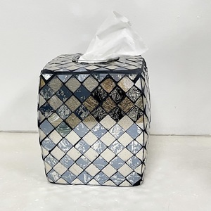 Contenitore personalizzato coperchio della scatola del tessuto del viso portatovaglioli di lusso fatti a mano scatola di fazzoletti di vetro decorativo mosaico <span class=keywords><strong>fai</strong></span> <span class=keywords><strong>da</strong></span> <span class=keywords><strong>te</strong></span> - Product Image 2