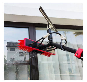 High Wall Outdoor Window Solar Panels Cleaning <b>Brush</b> Telescopic <b>Extendable</b> Pole Waterproof PP Material Water Fed with Squeegee - Product Image 1
