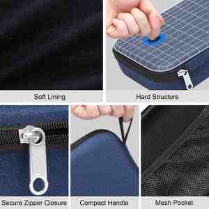 Boîte de rangement portable pour lunettes de vue et de soleil, multi-compartiments réglables et résistante aux chocs, sac de voyage pour lunettes - Product Image 3