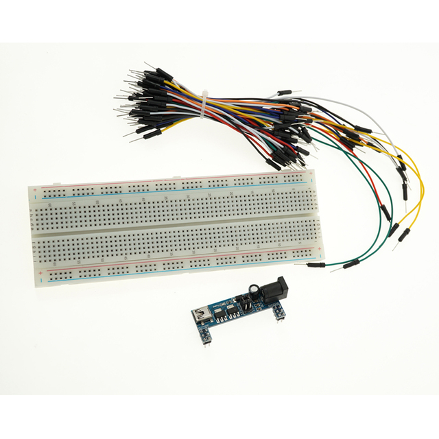 OKY0032-1 Breadboard power module Blue 830 points Solderless Prototype Bread board kit 65 Flexible jumper wires
