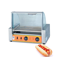 Commercial électrique saucisse torréfacteur machine/ hot-dog pain chaud/hot-dog roller grill avec 5/7/9 rouleau pour en option