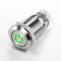 Bouton poussoir momentané en acier inoxydable 16 mm 5A IP65 pour unité de commande de porte d'ascenseur