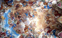 Papier peint religieux baroque pour plafond, fresque murale Ciel et Anges pour salon de villa, hall d'hôtel, salle à manger, salon de club, couloir