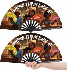 New Arrival 33cm <b>Large</b> Hand <b>Fan</b> Portable Hand <b>Fan</b> Customized Logo - Product Image 5