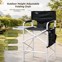 Chaise de directeur réglable en hauteur, chaise pliante d'extérieur, chaise de camping, table d'appoint de randonnée, sac de transport, portable, pêche, loisirs