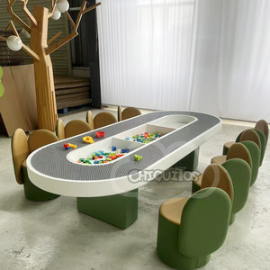 Chiquitos Xây Dựng Khối Bảng Và Ghế Trẻ Em Hoạt Động Đa Năng Bảng Giáo Dục Hands-On Học Tập Và Chơi Đồ Nội Thất - Product Image 1