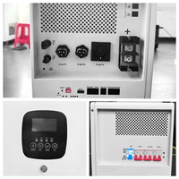 Système de stockage d'énergie tout-en-un 8 kWh avec batterie LiFePO4 et onduleur 5 kW, système de secours solaire domestique au lithium fer phosphate avec surveillance Wi-Fi
