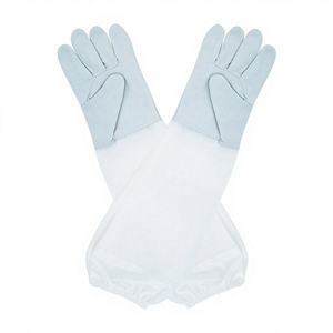 Gants d'apiculture professionnels Witbee BG-6 jaunes, anti-piqûres, en peau de mouton, manches respirantes en maille, longues manchettes élastiques, gants de sécurité - Product Image 1