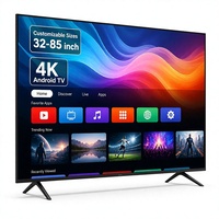 TV Pintar Android 4K 60Hz LED HDTV 32-85 Inci Ukuran Kustom /WiFi untuk Hiburan Hotel