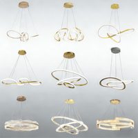 Luminaire suspendu LED moderne, simple, circulaire, asymétrique et créatif pour salon, chambre, table à manger, bar, éclairage intérieur de la maison