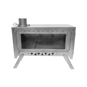 Estufa de <span class=keywords><strong>Leña</strong></span> Plegable Portátil Dream-Plus <span class=keywords><strong>con</strong></span> Inserto de Vidrio de Doble Cara de Titanio, <span class=keywords><strong>Horno</strong></span> para Camping y Barbacoa - Product Image 4