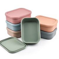 Eversoul Contenants à collation sans BPA pour micro-ondes et lave-vaisselle Boîte à bento Conteneurs de stockage des aliments Boîte à lunch en silicone pour enfants