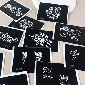 Fábrica personalizada reutilizable papel ecológico pequeño cuerpo tatuaje pintura plantillas lujo impermeable mano brazo maquillaje Henna falso - Product Image 1