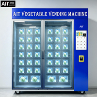 AIT 21,5-inch touchscreen automatische onbemande fruit- en groenteautomaat, accepteert contant geld, munten en QR-codes