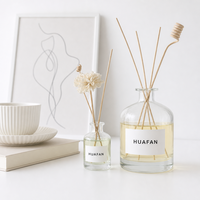 Flacon diffuseur de parfum cylindrique en verre de luxe 50ml 100ml 140ml 250ml 500ml, conteneur décoratif vide pour parfum, logo personnalisé