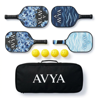 Ensemble de raquettes de pickleball T700 en fibre de carbone avec noyau en nid d'abeille, 4 raquettes, pack familial professionnel pour enfants et adultes