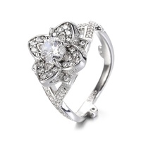 Bijoux fins de luxe Vintage étoile 925 argent 4 trèfle à quatre feuilles VVS Moissanite bague en grappe pour les femmes fiançailles