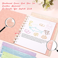 Couverture en cuir personnalisable Discbound Planner Rose Vert-Couverture pour ordinateur portable Disc Set Letter Size 9 11.5in Discbound Notebooks