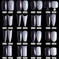Mischeering French Various Sharpe Nail Art Tips Display Sharp Water Drop Clear Black Natural Color Chart Display Manicure