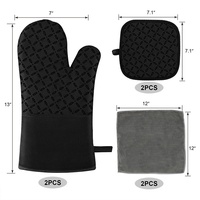 Gants de cuisine antidérapants en fibre de verre épaisse, isolants thermiquement, modernes et minimalistes, résistants au micro-ondes et au four