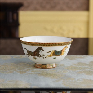 58pcs Luxury Horse Dinner Sets Fine Bone China Ceramic <b>Dinnerware</b> Sets Gold Rim Porcelain with Gift Package - Product Image 5