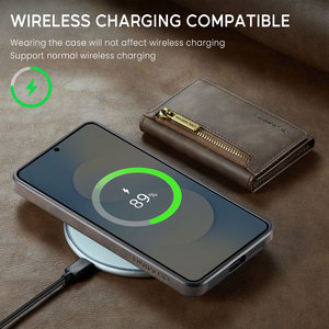Funda de Teléfono Tipo Cartera de Cuero PU Magnética con Bloqueo RFID Antirrobo, Delgada, Gran Capacidad, Compatible con Carga Inalámbrica para la Serie Samsung - Product Image 3