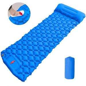 6.5ft One Person Size Built-in Foot Pump Thick Lightweight Modern Inflatable <b>Camping</b> Sleeping <b>Mat</b> for Hotel Travel Tent Hiking - Product Image 2